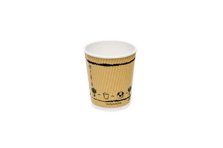 Compostable 8oz Kraft Ripple Cup