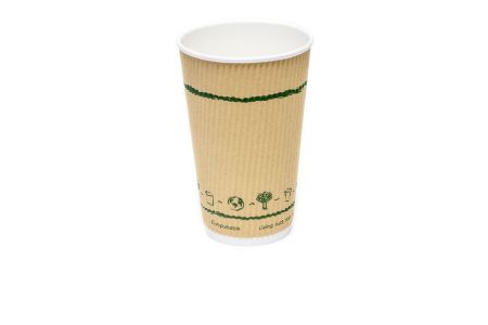 Compostable 16oz Kraft Ripple Cup
