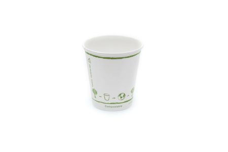 10oz Compostable Single Wall Paper Cup Generic White