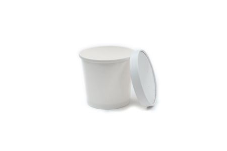 16oz Paperboard Vented Lid for Soup Container White