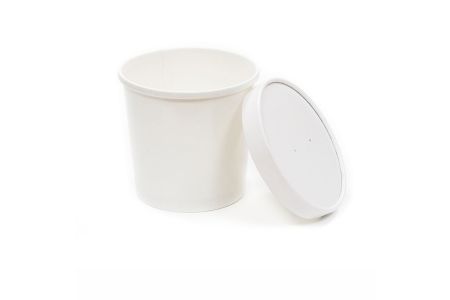 26-32oz Paperboard Vented Lid for Soup Container White