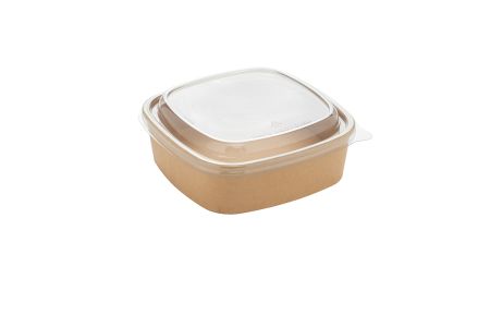 RPET Lids for750/1000ml Square Paperboard Tray KRAFT