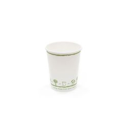 6oz Compostable Single Wall Paper Cup Generic White
