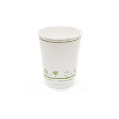 12oz Compostable Double Wall Paper Cup Generic White