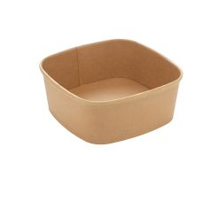 1000ml (1200ml to the rim) Square Paperboard Tray KRAFT