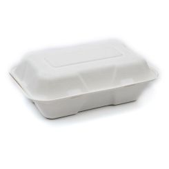 Bagasse Compostable Lunch Box 9x6" White