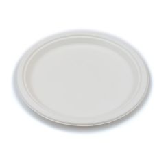 Compostable Round Bagasse Plate 10" White