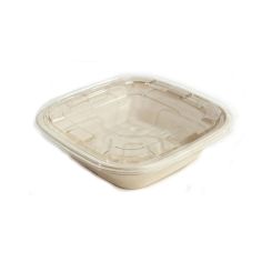 PET Flat Lids for 2250/3500ml Bagasse catering bowls