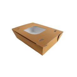 Medium ReGen Hot Food Box With Window Kraft