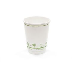 12oz Compostable Double Wall Paper Cup Generic White