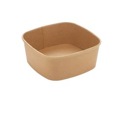 1000ml (1200ml to the rim) Square Paperboard Tray KRAFT