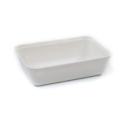 Compostable Bagasse Tray 500ml White 