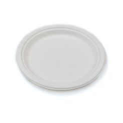 Compostable Round Bagasse Plate 9" White