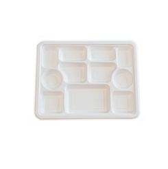Compostable 11 Compartments Bagasse Plate White