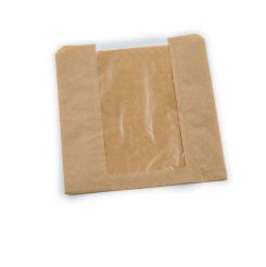 210x210mm Compostable Film Fronted Bags Kraft