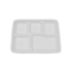 Compostable 5 compartment Bagasse Plate White