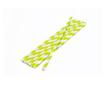 Compostable PAPER Straw 200x6mm White/Green