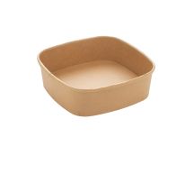 750ml (1000ml to the rim) Square Paperboard Tray KRAFT