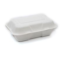 Bagasse Compostable Lunch Box 9x6" White
