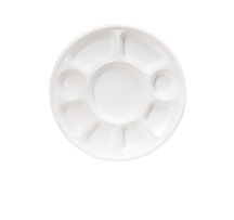 Compostable 9 compartment Bagasse Plate White