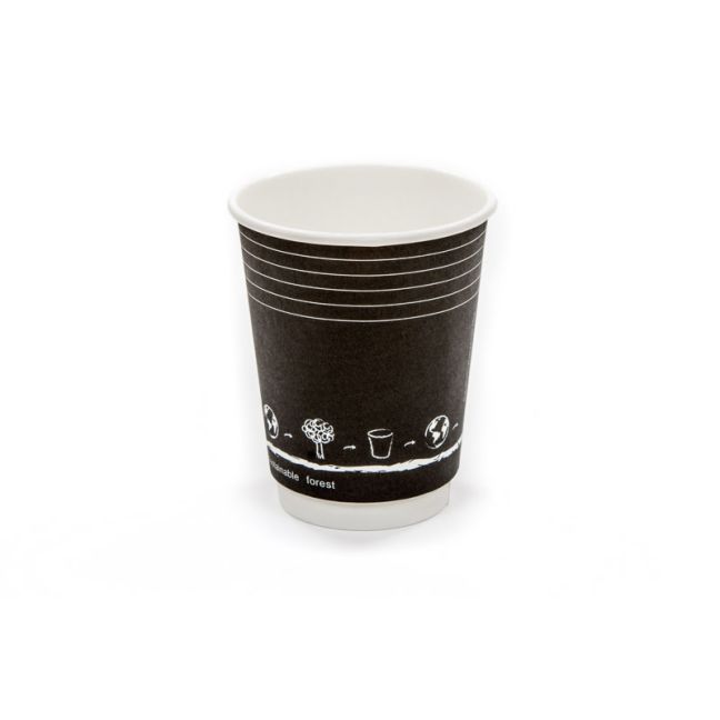 12oz Double Wall Paper Cup Generic Black