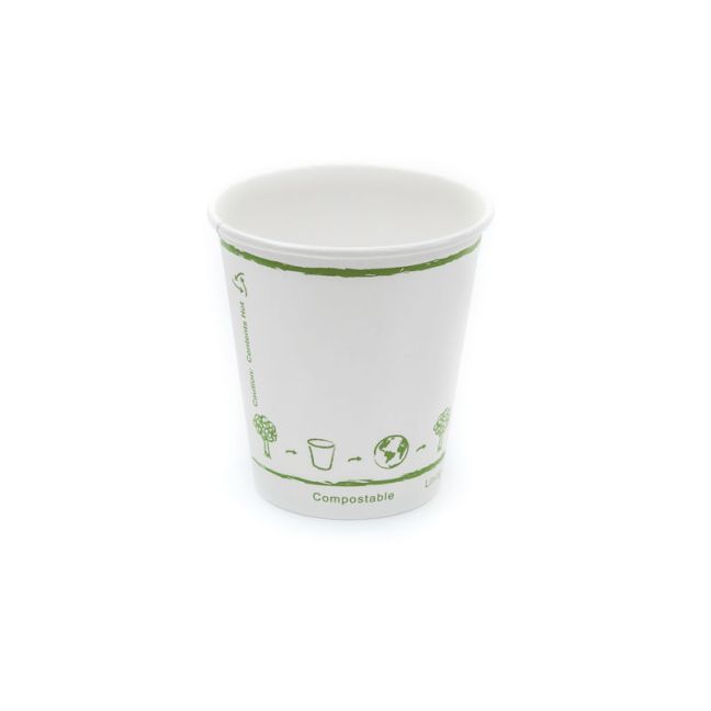 10oz Compostable Single Wall Paper Cup Generic White