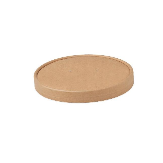 16oz Paperboard Vented Lid for Soup Container Kraft