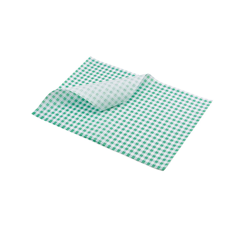 BLUE Gingham Duplex Paper Food Wrap Greaseproof Chip Basket Liners 250x375mm 
